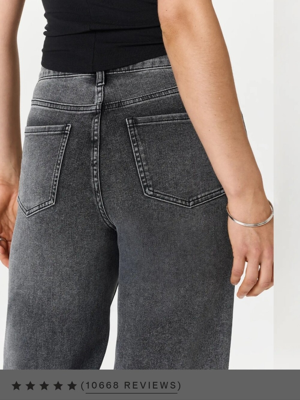 🖤 Quince Ultra-Soft High-Rise Wide Leg Jeans - Washed Black (Size 31) - Picture 3 of 16